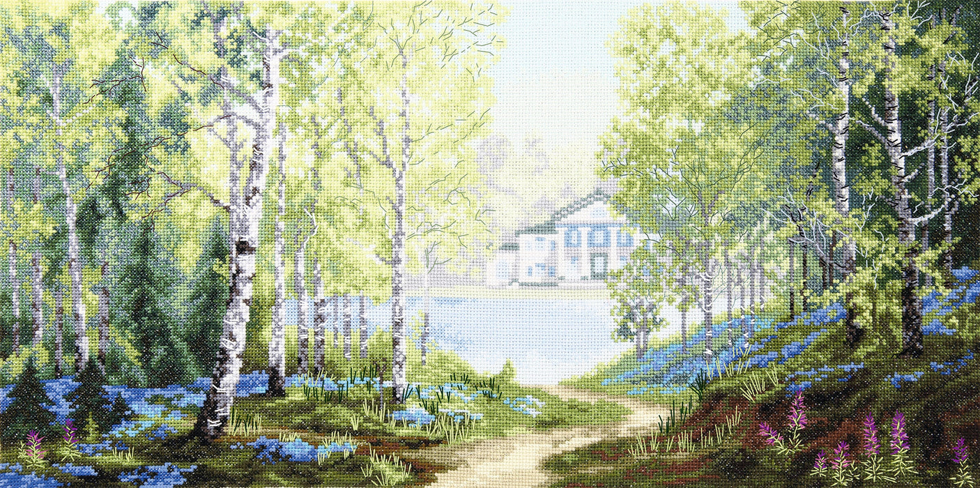 Cross-stitch kit M-398 "Morning in the spring forest"