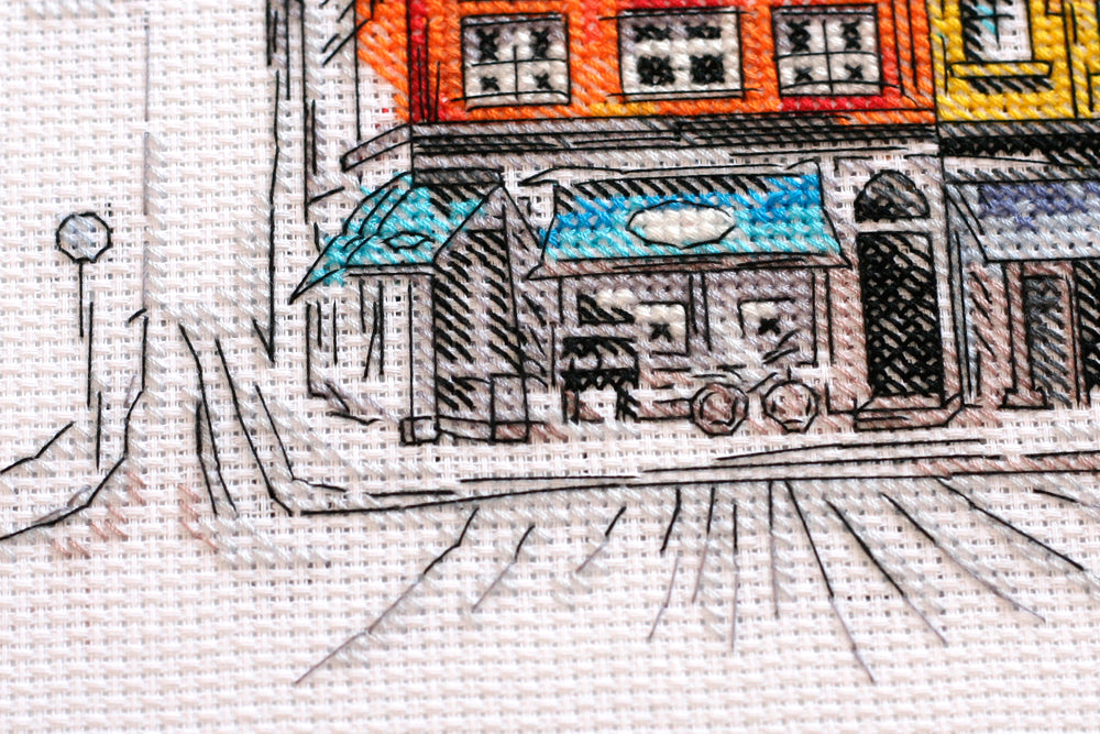 Cross-stitch kit Colored town-2 AH-147