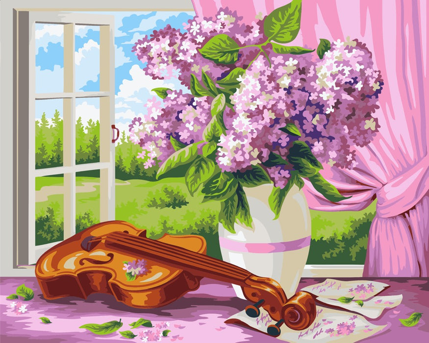 Painting by Numbers kit Crafting Spark Lilac and Violin B074 19.69 x 15.75 in