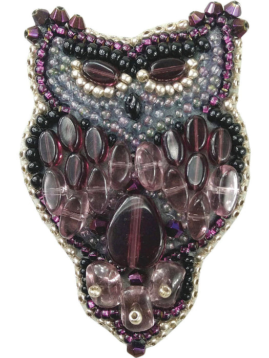BP-209 Beadwork kit for creating brooch Crystal Art "Owl"