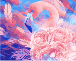 Painting by Numbers kit Crafting Spark Pink Flamingo S073 19.69 x 15.75 in