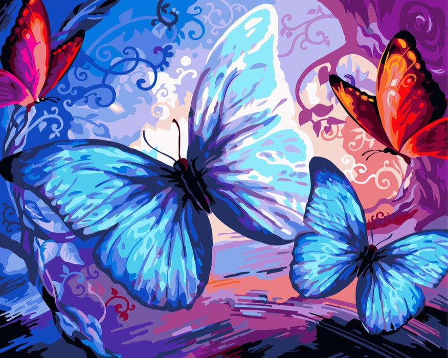 Painting by Numbers kit Crafting Spark Butterflies S075 19.69 x 15.75 in