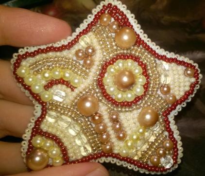 BP-180 Beadwork kit for creating brooch Crystal Art Set of pictures "Gingerbread"
