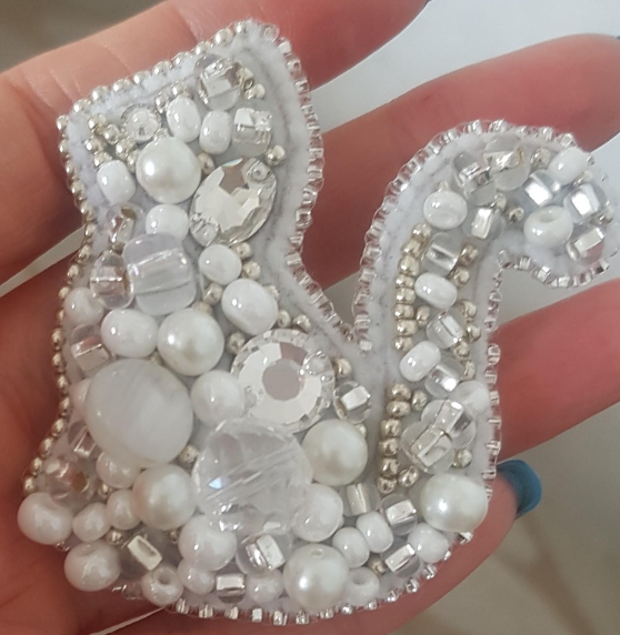 BP-220 Beadwork kit for creating brooch Crystal Art "Cat"