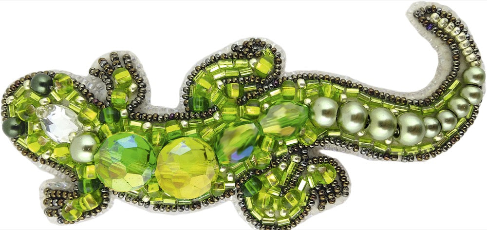 BP-227 Beadwork kit for creating brooch Crystal Art "Lizard"