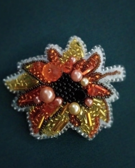 BP-228 Beadwork kit for creating brooch Crystal Art "Sunflower"
