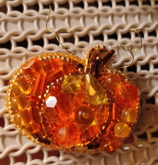 BP-242 Beadwork kit for creating brooch Crystal Art "Pumpkin"