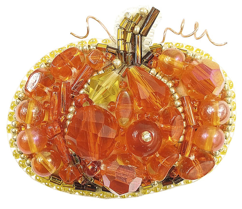 BP-242 Beadwork kit for creating brooch Crystal Art "Pumpkin"