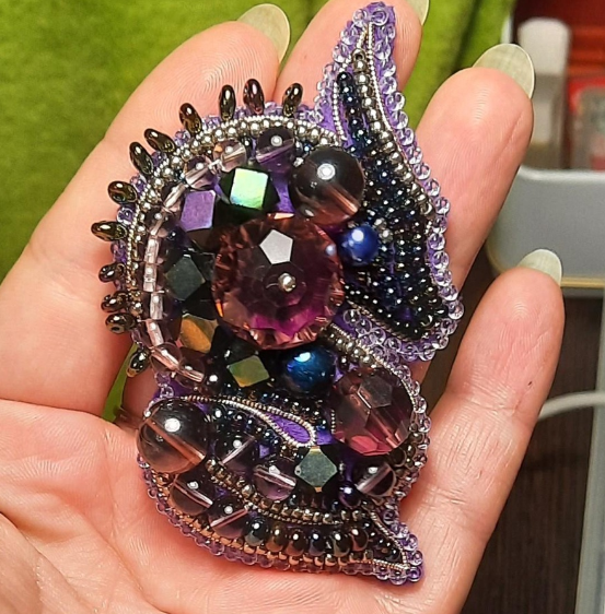 BP-268 Beadwork kit for creating brooch Crystal Art "The Dragon"