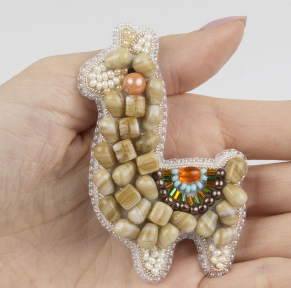 BP-289 Beadwork kit for creating brooch Crystal Art "Lama"