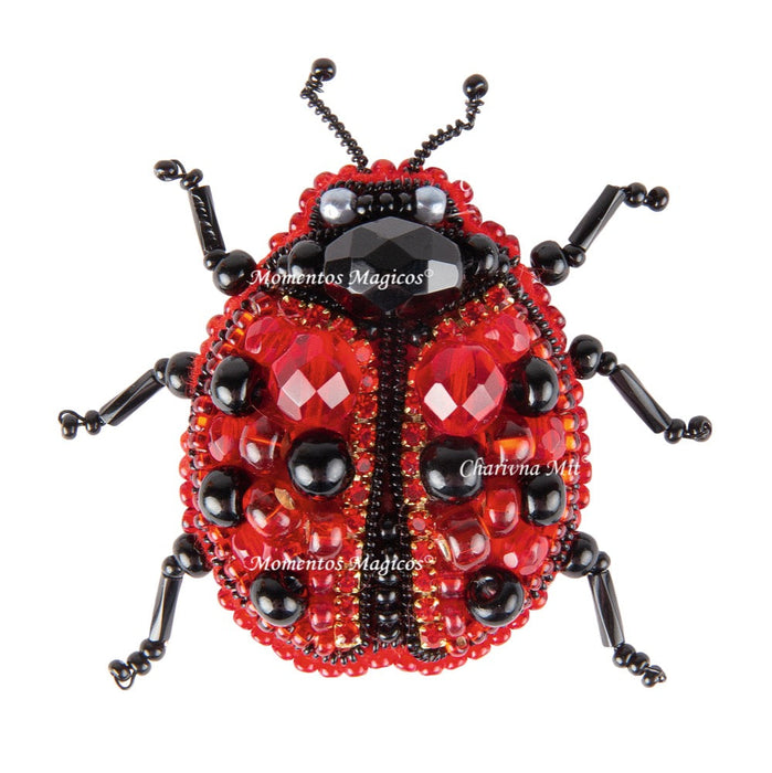 BP-318 Beadwork kit for creating brooch Crystal Art "Ladybug"