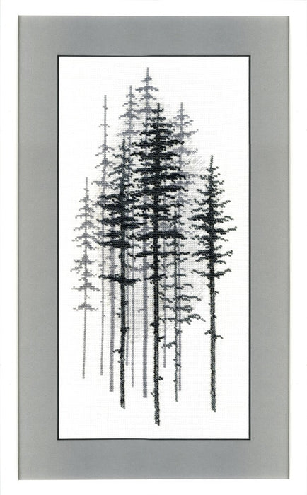 BT-1014 Mixed technique stitch kit Crystal Art "Foggy forest"