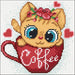 Diamond painting kit Coffee Cat Crafting Spark 7.9 x 7.9 in CS2707 - Wizardi