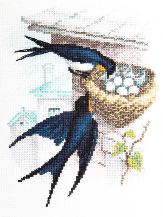 Counted cross stitch kit Swallow nest M-517
