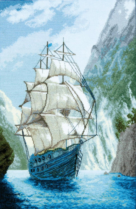 Cross-stitch kit M-441 Counted cross stitch kit "To the home harbor"