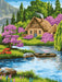 Painting by Numbers kit Crafting Spark House near Water S015 19.69 x 15.75 in - Wizardi