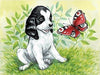 Puppy and Butterfly CS2675 15.8 x 11.8 inches Crafting Spark Diamond Painting Kit - Wizardi