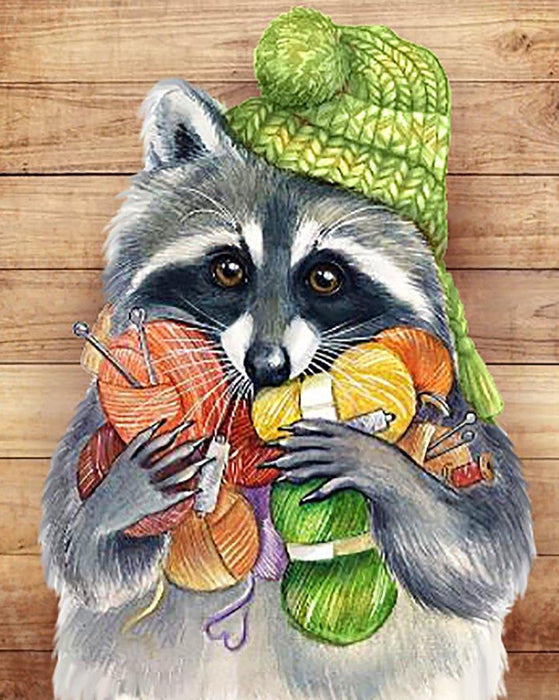 Diamond painting kit Racoon with Threads Crafting Spark 14.9 x 18.9 in CS2576 - Wizardi