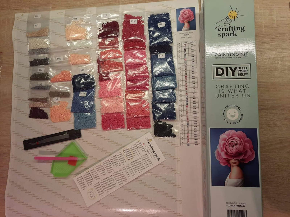 Diamond painting kit Three Pink Poppies Crafting Spark 27.56 x 14.9 in CS2562 - Wizardi