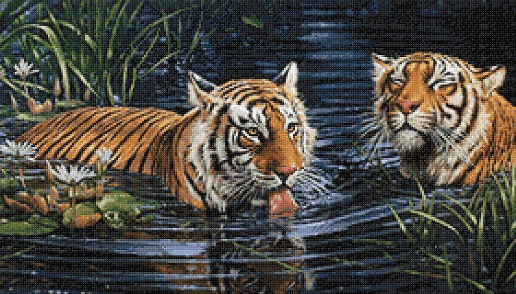 Diamond painting kit Tigers Crafting Spark 14.9 x 27.56 in CS2569 - Wizardi