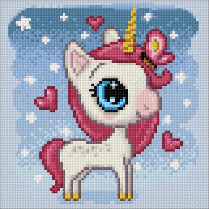 Unicorn in Love WD2530 7.9 x 7.9 inches - Wizardi